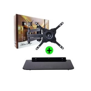 Support Mural TV – Pivotant -Robot 14 – 42+ DVD/Décodeur Compatible -Noir