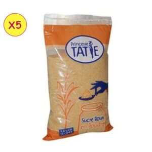 Tatie Lot de 5 sachets de sucre Roux En Poudre Princesse Tatie 1Kg