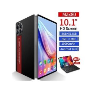 Wudytim Tablette Android 10.1 pouces Double Caméra Support Carte SIM Stockage 8/512GB