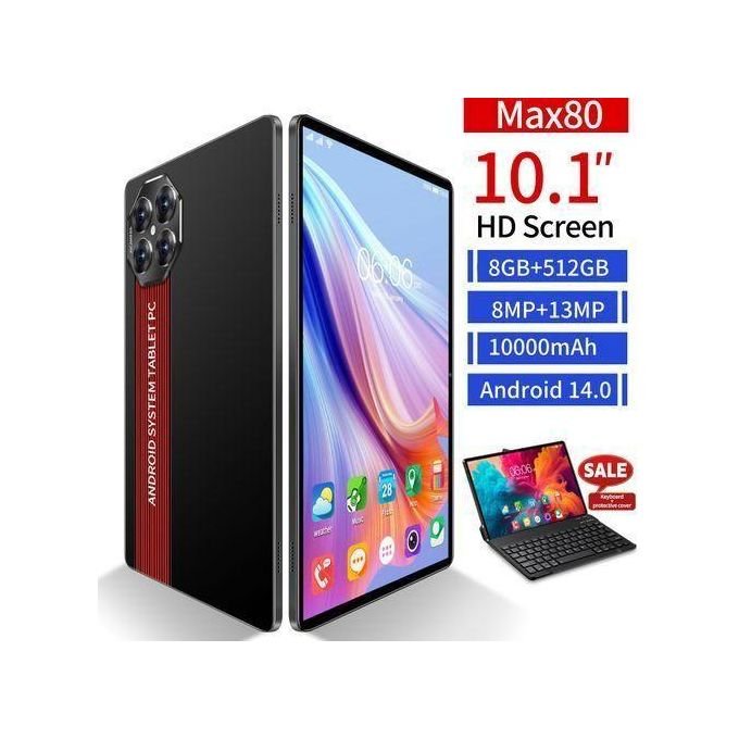 Wudytim Tablette Android 10.1 pouces Double Caméra Support Carte SIM Stockage 8/512GB