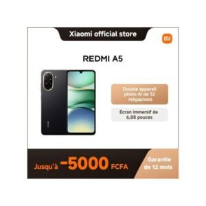 Xiaomi Redmi A5 – 6.88″ – 2SIM – 4G – 8/32 Mpx – 3/64 Go – Noir – Garantie 12 Mois
