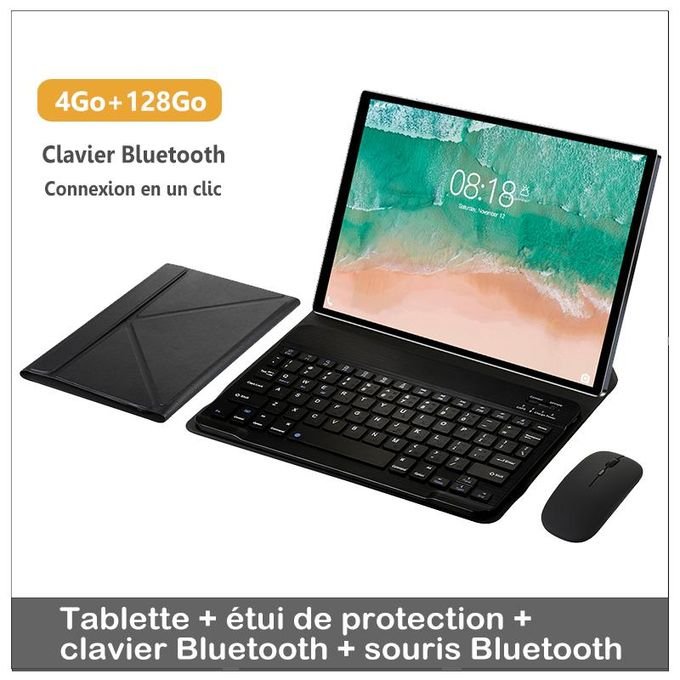 ZAOPAI Tablette De Jeu Android 10,1 Pouces, 8000 MAh, 4 Go + 128Go, Tablette De Jeu Intelligente Et Fluide，noir